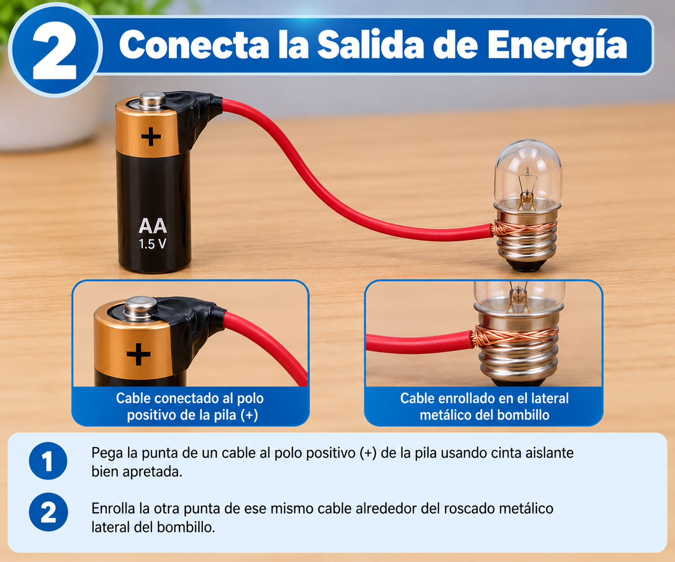 Guía ilustrada del circuito sencillo, paso 2: conecta la salida de energía